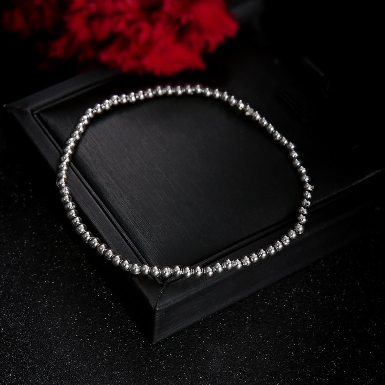 Silver-toned beaded bracelet with uniform bead links