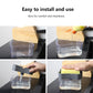 Gray press soap dispenser with pump and clear reservoir, dispensing liquid into container