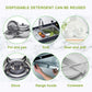 Transparent detergent dispenser container for reuse; gray top with dispensing nozzle