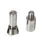 Set of two metal threaded adapter tips for dial indicator