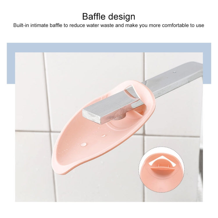 Pink faucet extender with baffle design for toddler sink use