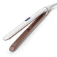 White and brown hair straightener with angled plates and control buttons