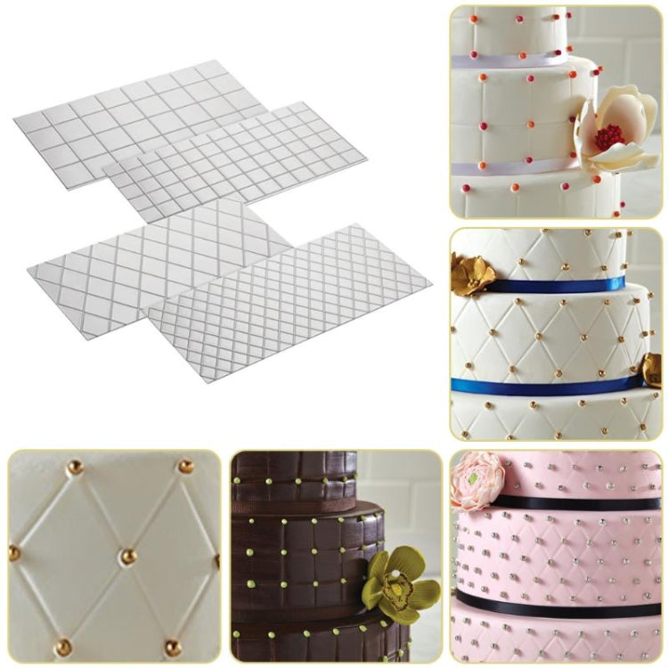 Plaid fondant texture molds set, two square grid panels for cake decorating