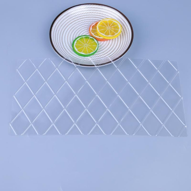 Clear plaid fondant texture mold sheet, rectangular with repeating square grid