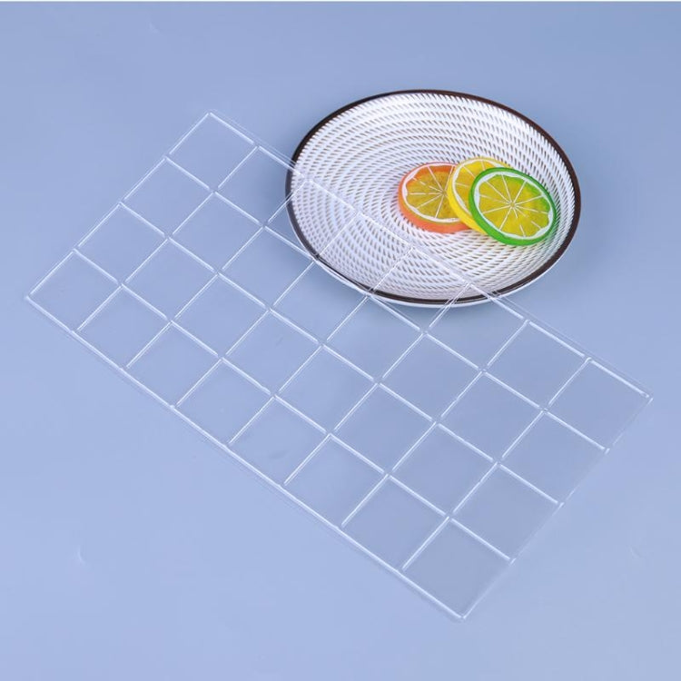 Clear square-grid fondant texture mold sheet for embossed cake surfaces