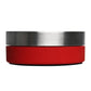 Side view of red kitchen countdown timer with stainless steel top ring