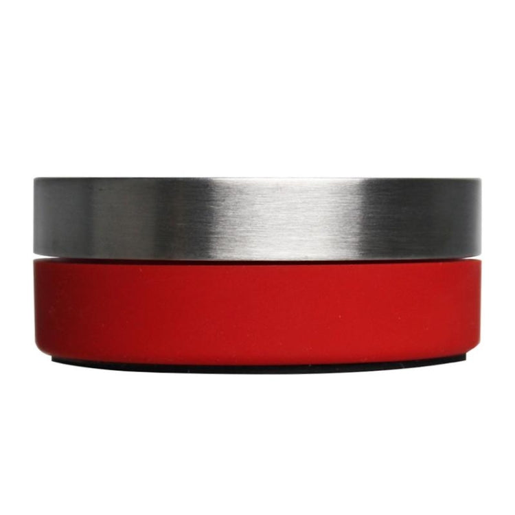Side view of red kitchen countdown timer with stainless steel top ring