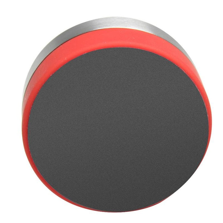 Bottom view of kitchen countdown timer with dark base and red outer ring