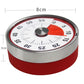 8 cm red kitchen countdown timer showing 0–55 dial and height measurement