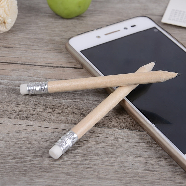 Single sharpened wooden HB pencil with silver ferrule and white eraser end