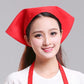 Red chef turban hat with triangle scarf, front headwear for kitchen work, adjustable
