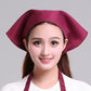 Burgundy chef turban hat with triangle scarf, front headwear for kitchen work