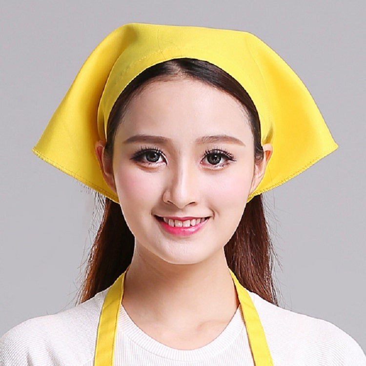 Yellow chef hat with triangle neck scarf