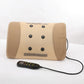 Heating pulse acupuncture waist massager with beige fabric cover and attached black controller