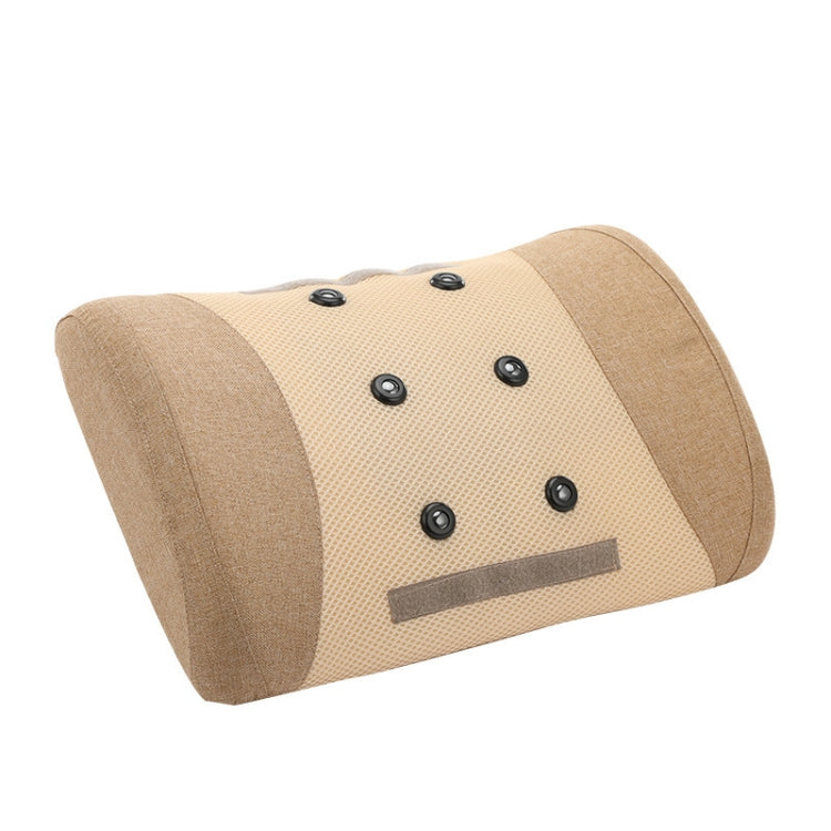 Heating pulse acupuncture waist massager beige lumbar pad with button array and control panel