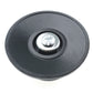 Black pot lid handle cap with chrome center insert
