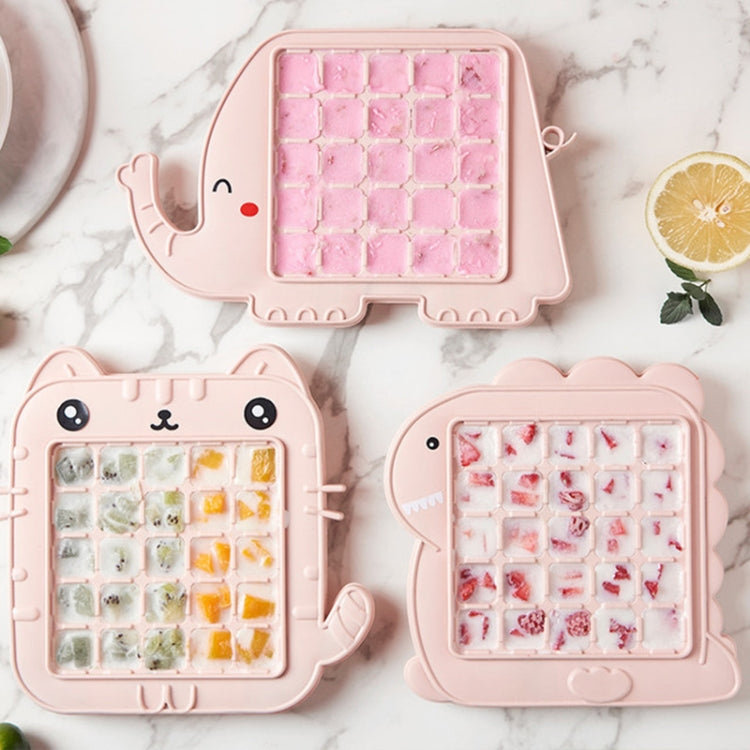 Pink elephant ice pop mold with square cavities, plus two other animal molds