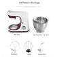 Dough mixer kit with main base, stainless bowl, flat beater, whisk, and dough hook