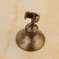 Brass shower hook wall mount base with open cup support and ribbed ring collar