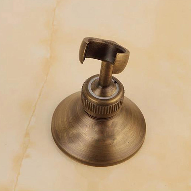 Brass shower hook wall mount base with open cup support and ribbed ring collar