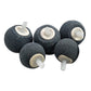 Set of dark gray bubble stones with white air tubes, round porous oxygen diffusers