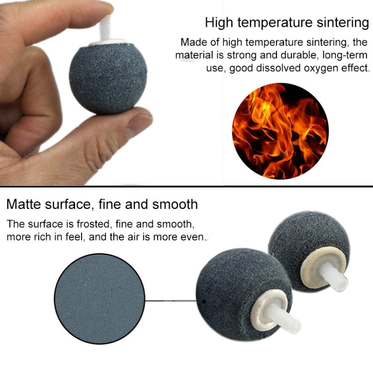 Handheld dark gray porous air stone with white outlet tube, smooth matte bubble disk