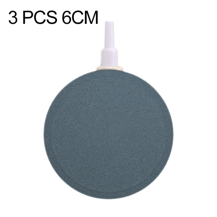 Round dark gray bubble tray with white air tube outlet, porous oxygen diffuser for aquariums