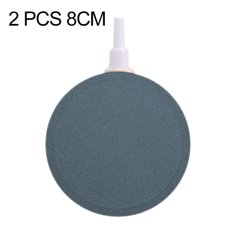 Round dark gray bubble tray with white air outlet tube, porous oxygen diffuser disk
