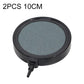 Round bubble tray diffuser with dark gray porous top and black base, air hose outlet