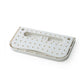 Wall hanging slipper storage rack with perforated tray and suction mount, white