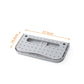 Folding wall hanging slipper storage rack with perforated tray and suction mount, white