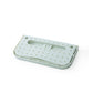 Wall hanging slipper storage rack with suction mount and perforated tray, light green