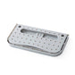 Light gray folding wall hanging slipper storage rack with suction cups and peg holes