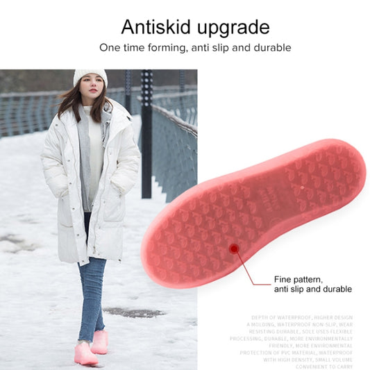 Red anti-slip tread sole on PVC shoe cover