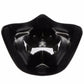 Black half-face tactical grimace mask with interior mouth opening and padded rim