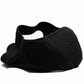 Black half-face tactical grimace mask with fabric strap and side padding