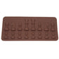Silicone chess piece mold with row of king, queen, rook, and knight cavities