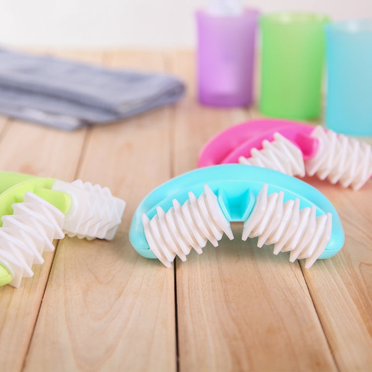 Assorted color manual plastic two-wheel massagers with white spiked rollers