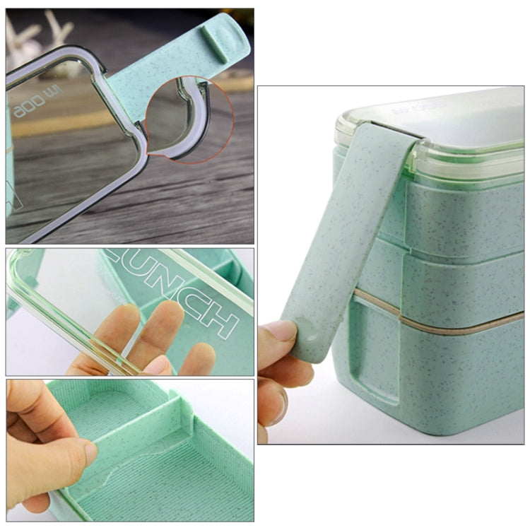 Wheat-straw bento lunch box with clear snap lid and secure side-seal, side close-up