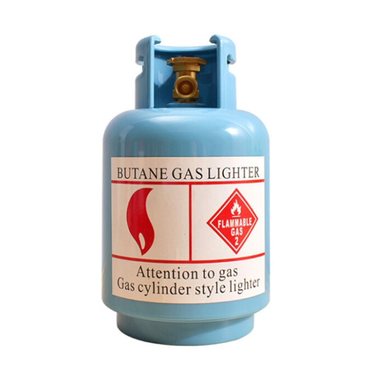 Blue simulated gas tank coin bank with coin slot and brass top valve