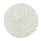 Off-white woven PP round placemat with speckled circular weave pattern
