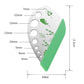 9-hole vanilla cutter size chart, 12.3 cm length and mm measurements