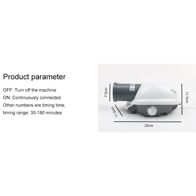 White mini clothes dryer unit with side controls and height/width markings