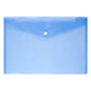 Blue clear A4 file folder with snap button closure, PP stationery case