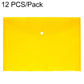 12-pack A4 clear document folders, yellow PP file bag with snap button