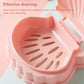 Pink seashell soap box with circular drainage holes to help soap dry