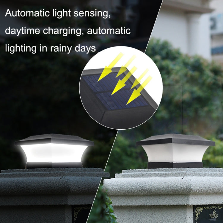 Outdoor solar column light pair with bright illumination and solar panel on top