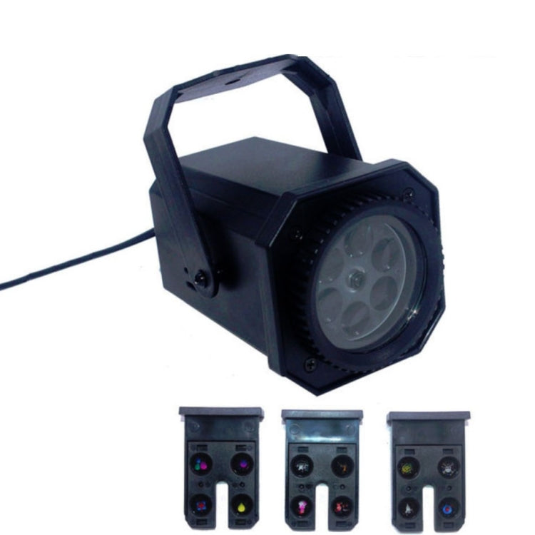 LED snowflake projection lamp with three pattern controller cards, black housing