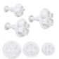 Hydrangea silicone fondant molds, white flower-cavity discs with push handles (set of 3)