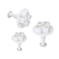 Hydrangea fondant silicone mold set with three petal-flower cavities on white bases